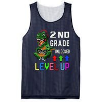 Funny First Day Of 2nd Grade T Rex Gamer Level Up Mesh Reversible Basketball Jersey Tank