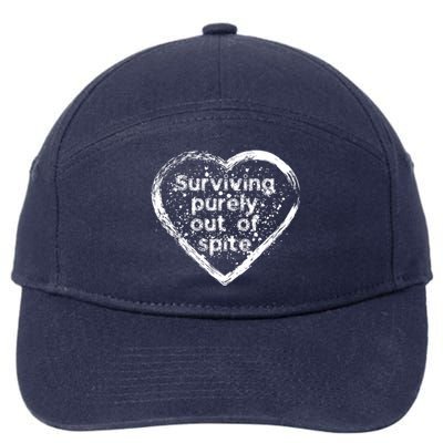 For Fathers Day Mothers Day Surviving Purely Out Of Spite Gift 7-Panel Snapback Hat