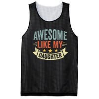 Funny Fathers Day Awesome Like My Daughter Retro Vintage Mesh Reversible Basketball Jersey Tank