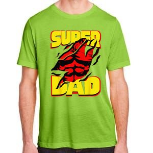 Funny Fatherss Day Dads Birthday Super Dad Hero For Dad Adult ChromaSoft Performance T-Shirt