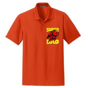 Funny Fatherss Day Dads Birthday Super Dad Hero For Dad Dry Zone Grid Polo