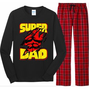 Funny Fatherss Day Dads Birthday Super Dad Hero For Dad Long Sleeve Pajama Set