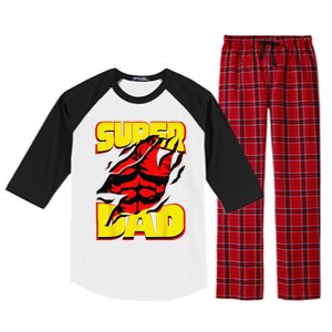 Funny Fatherss Day Dads Birthday Super Dad Hero For Dad Raglan Sleeve Pajama Set