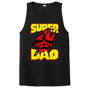 Funny Fatherss Day Dads Birthday Super Dad Hero For Dad PosiCharge Competitor Tank