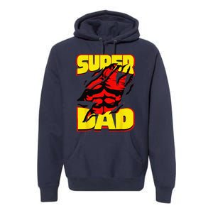 Funny Fatherss Day Dads Birthday Super Dad Hero For Dad Premium Hoodie