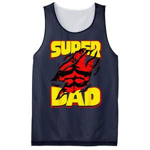 Funny Fatherss Day Dads Birthday Super Dad Hero For Dad Mesh Reversible Basketball Jersey Tank