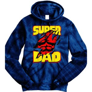 Funny Fatherss Day Dads Birthday Super Dad Hero For Dad Tie Dye Hoodie