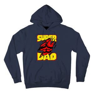 Funny Fatherss Day Dads Birthday Super Dad Hero For Dad Tall Hoodie