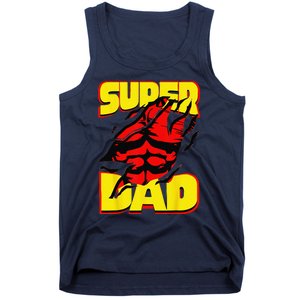 Funny Fatherss Day Dads Birthday Super Dad Hero For Dad Tank Top