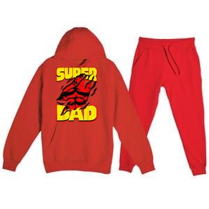 Funny Fatherss Day Dads Birthday Super Dad Hero For Dad Premium Hooded Sweatsuit Set