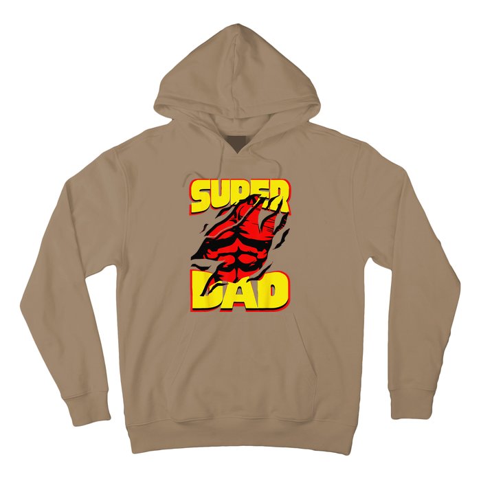 Funny Fatherss Day Dads Birthday Super Dad Hero For Dad Hoodie