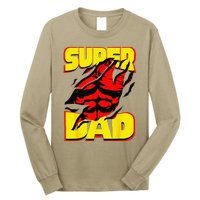 Funny Fatherss Day Dads Birthday Super Dad Hero For Dad Long Sleeve Shirt