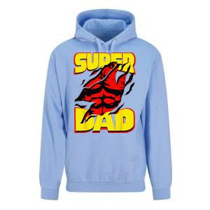 Funny Fatherss Day Dads Birthday Super Dad Hero For Dad Unisex Surf Hoodie