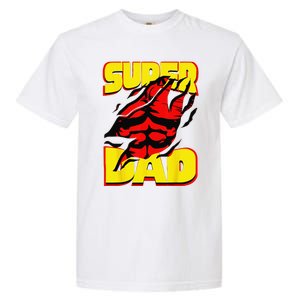 Funny Fatherss Day Dads Birthday Super Dad Hero For Dad Garment-Dyed Heavyweight T-Shirt