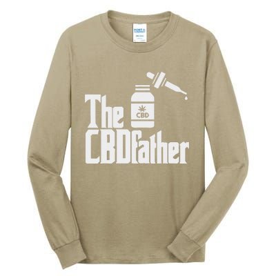 Funny Fathers Day The CBDfather CBD Hemp Oil Dad Gift Tall Long Sleeve T-Shirt