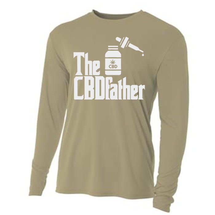 Funny Fathers Day The CBDfather CBD Hemp Oil Dad Gift Cooling Performance Long Sleeve Crew