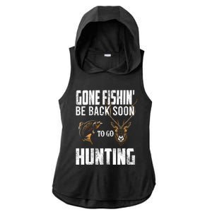 Funny Fish Deer Hunter Gag Gift Ladies PosiCharge Tri-Blend Wicking Draft Hoodie Tank