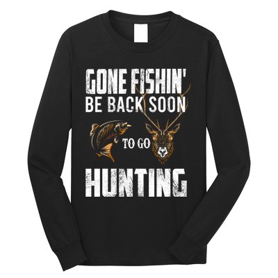 Funny Fish Deer Hunter Gag Gift Long Sleeve Shirt