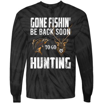 Funny Fish Deer Hunter Gag Gift Tie-Dye Long Sleeve Shirt