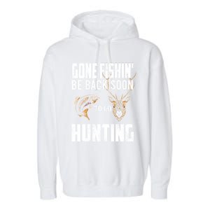 Funny Fish Deer Hunter Gag Gift Garment-Dyed Fleece Hoodie