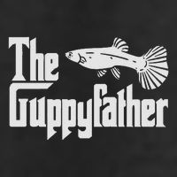 Funny Fathers Day The Guppy Father Fish Aquarium Pet Dad 7 Panel Mesh Trucker Snapback Hat