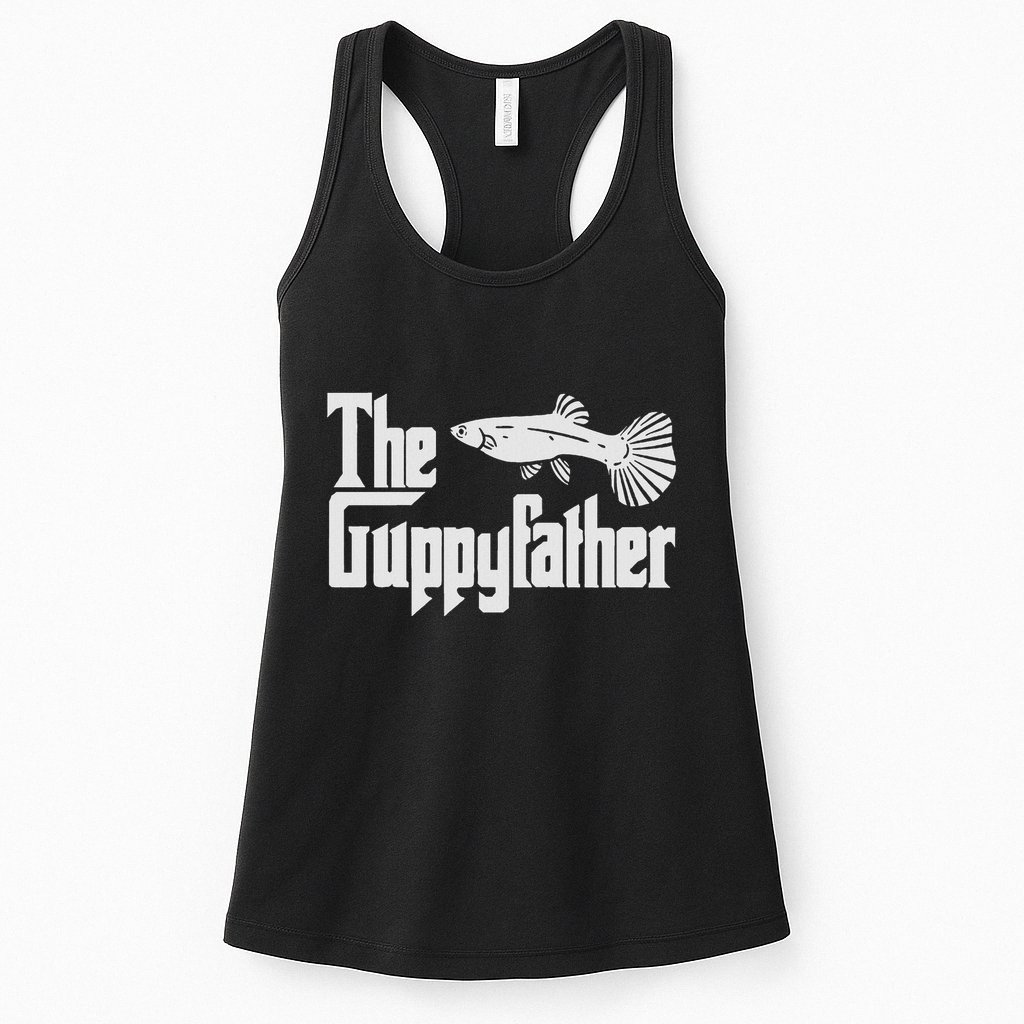 Funny Fathers Day The Guppy Father Fish Aquarium Pet Dad Womens Tank Top