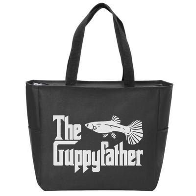 Funny Fathers Day The Guppy Father Fish Aquarium Pet Dad Zip Tote Bag