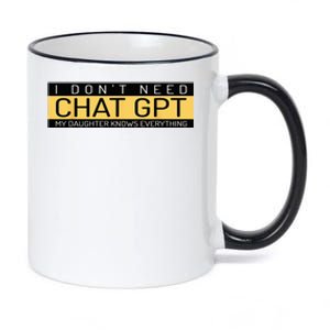 Funny Father's Day Nerd Gift From Daughter To Dad Chat GPT 11oz Black Color Changing Mug