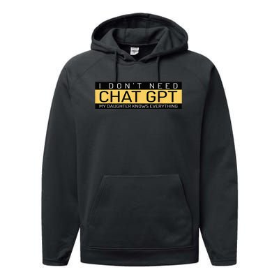 Funny Father's Day Nerd Gift From Daughter To Dad Chat GPT Performance Fleece Hoodie