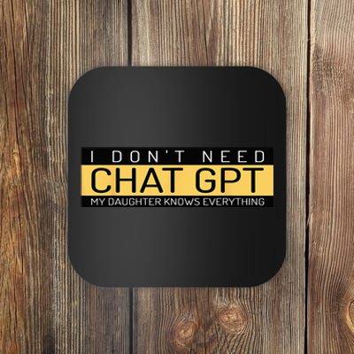 Funny Father's Day Nerd Gift From Daughter To Dad Chat GPT Coaster