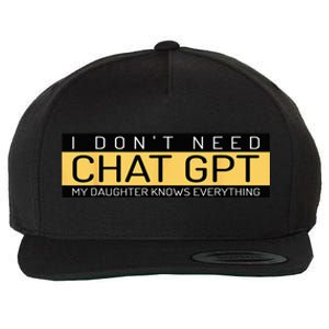 Funny Father's Day Nerd Gift From Daughter To Dad Chat GPT Wool Snapback Cap