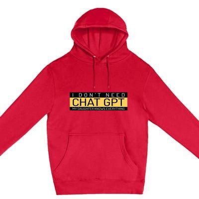 Funny Father's Day Nerd Gift From Daughter To Dad Chat GPT Premium Pullover Hoodie