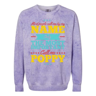 Funny Fathers Day For Poppy Men From Daughter & Son Colorblast Crewneck Sweatshirt