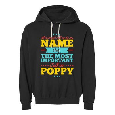 Funny Fathers Day For Poppy Men From Daughter & Son Garment-Dyed Fleece Hoodie