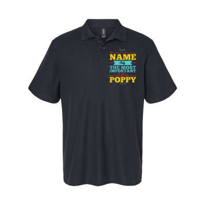 Funny Fathers Day For Poppy Men From Daughter & Son Softstyle Adult Sport Polo