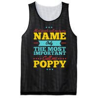 Funny Fathers Day For Poppy Men From Daughter & Son Mesh Reversible Basketball Jersey Tank