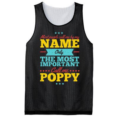 Funny Fathers Day For Poppy Men From Daughter & Son Mesh Reversible Basketball Jersey Tank