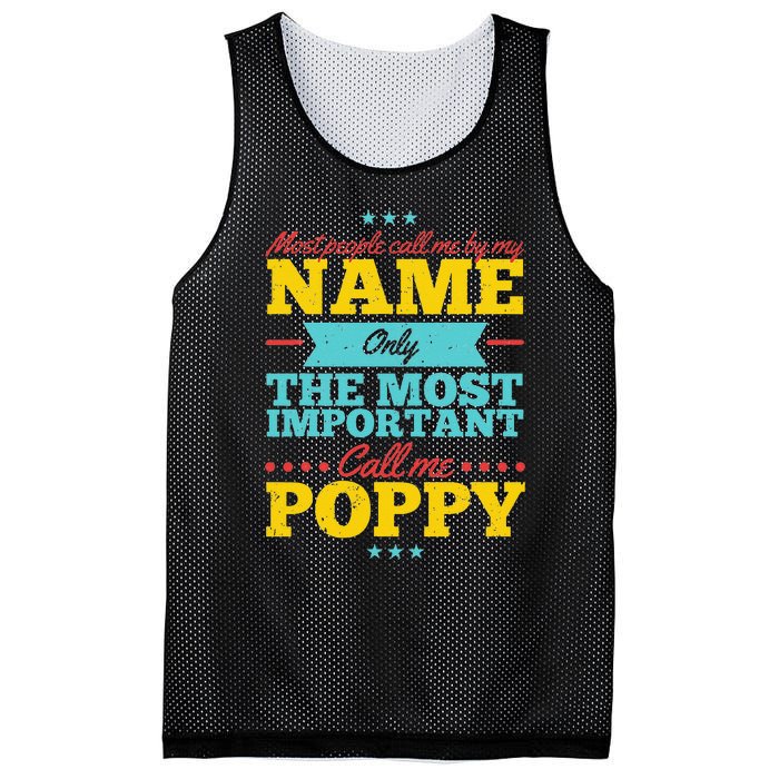 Funny Fathers Day For Poppy Men From Daughter & Son Mesh Reversible Basketball Jersey Tank