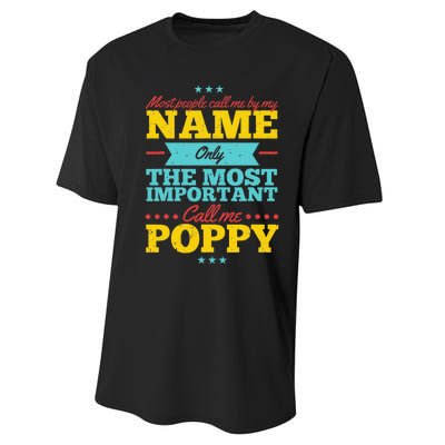 Funny Fathers Day For Poppy Men From Daughter & Son Performance Sprint T-Shirt