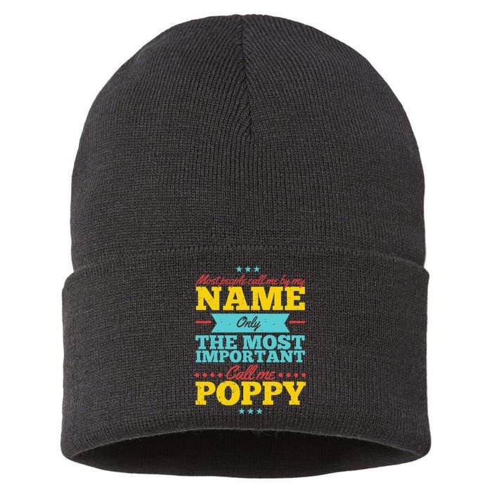 Funny Fathers Day For Poppy Men From Daughter & Son Sustainable Knit Beanie