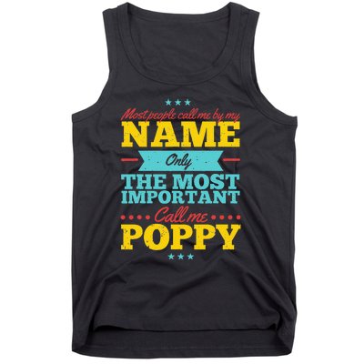 Funny Fathers Day For Poppy Men From Daughter & Son Tank Top