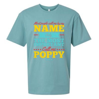 Funny Fathers Day For Poppy Men From Daughter & Son Sueded Cloud Jersey T-Shirt