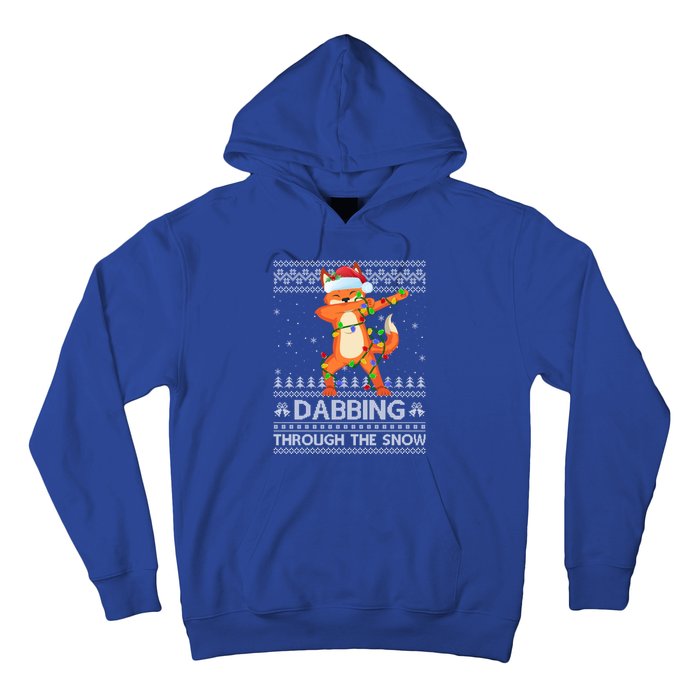 Funny Fox Dabbing Through The Snow Ugly Fox Christmas Gift Hoodie