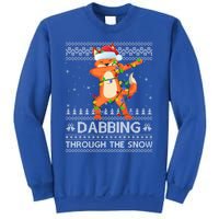 Funny Fox Dabbing Through The Snow Ugly Fox Christmas Gift Sweatshirt