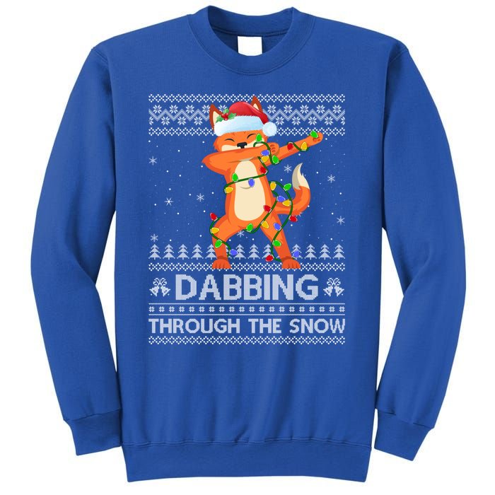 Funny Fox Dabbing Through The Snow Ugly Fox Christmas Gift Sweatshirt