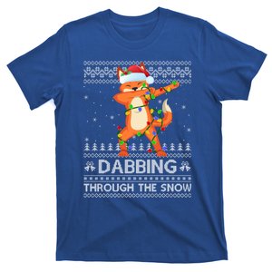 Funny Fox Dabbing Through The Snow Ugly Fox Christmas Gift T-Shirt