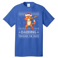 Funny Fox Dabbing Through The Snow Ugly Fox Christmas Gift Tall T-Shirt