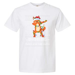 Funny Fox Dabbing Through The Snow Ugly Fox Christmas Gift Garment-Dyed Heavyweight T-Shirt