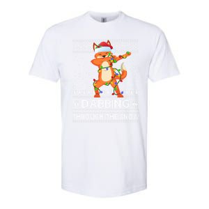 Funny Fox Dabbing Through The Snow Ugly Fox Christmas Gift Softstyle CVC T-Shirt