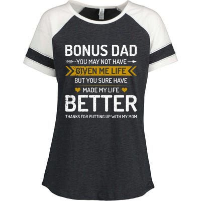 Funny Fathers Day Bonus Dad Gifts From Daughter Son Wife Enza Ladies Jersey Colorblock Tee